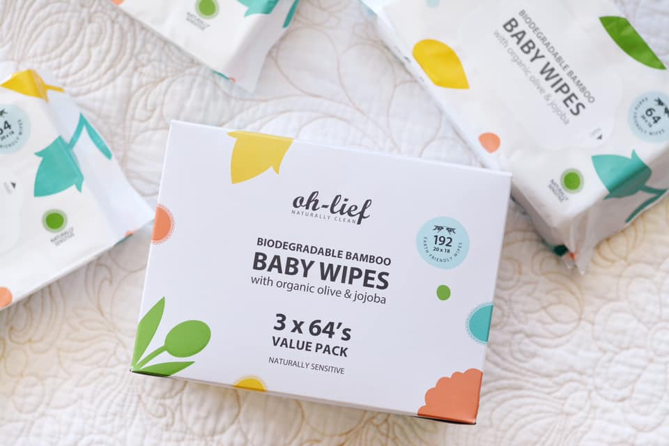 Oh-Lief Biodegradable Bamboo Baby wipes Value Pack 192’s