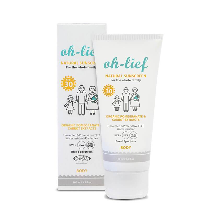 Oh-Lief Natural Body Sunscreen UVA/UVB protection 100ml