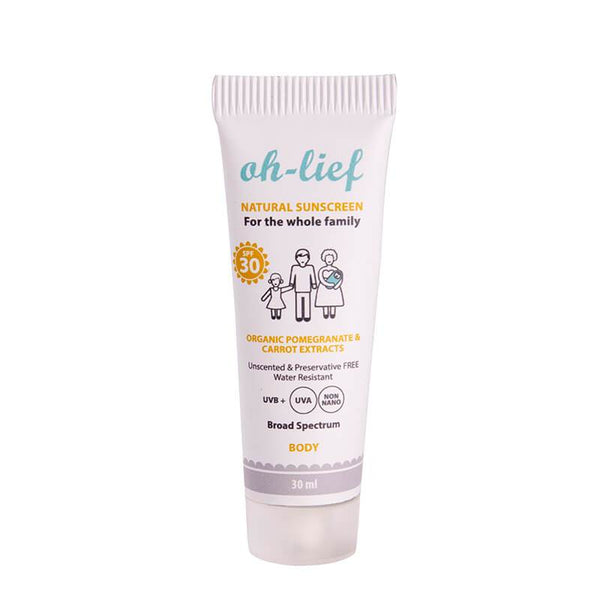 Natural Sunscreen UK, Best Organic Facial Sun Cream OhLief Natural