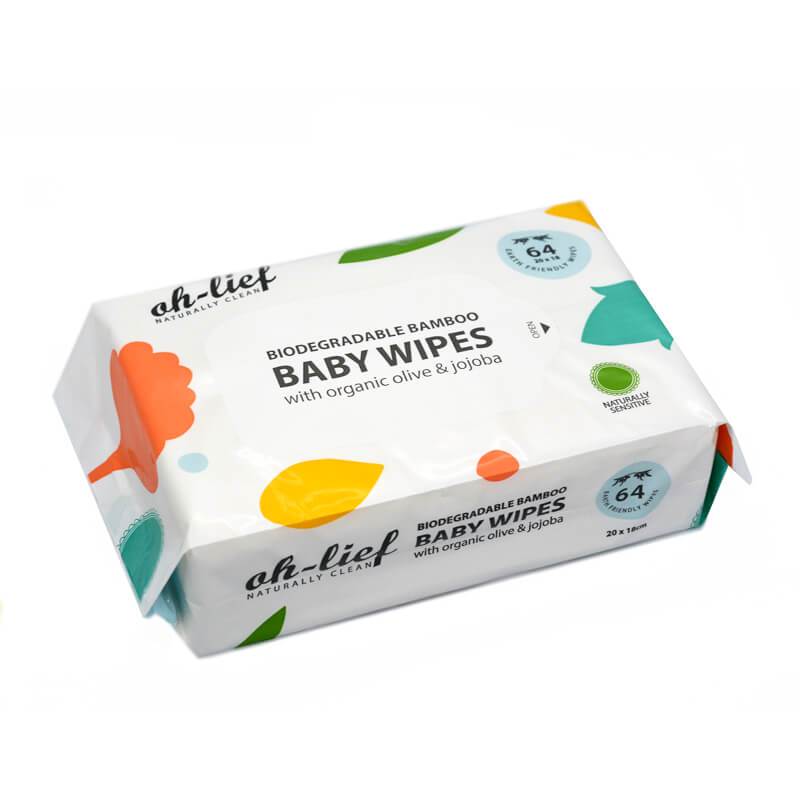 Oh-Lief Biodegradable Bamboo Baby wipes 64’s